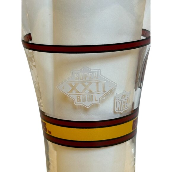 Super Bowl XXVI Vintage Wahington Redskins Pint Glass Coca-Cola NFL Collectible - Picture 9 of 16